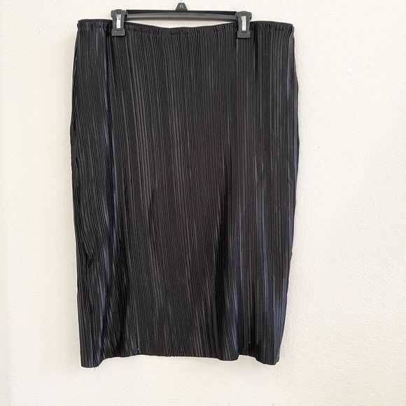 Dalia Ladies' Lined Elastic Straight Pleated Midi Skirt‎ Plus Size XXL Black EUC - Picture 4 of 10